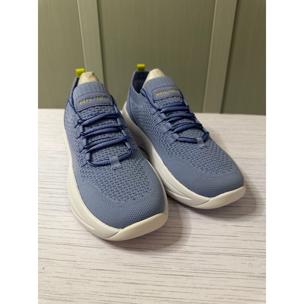 Easy Spirit Fly Knit Walking Sneakers Blue Lime Green Athletic Shoes Womens 8M